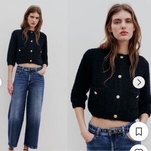 ZARA BLACK W/ GOLD BUTTONS SIZE SMALL